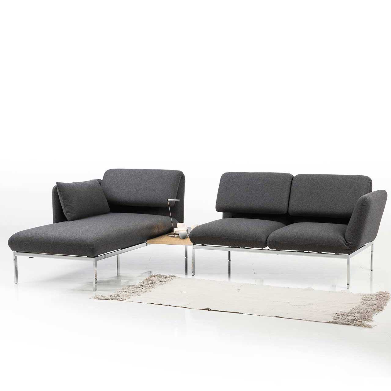 Longchair und Anstellsofa der Serie brühl roro small classic mit Einhängetisch 74291 in Eiche hell