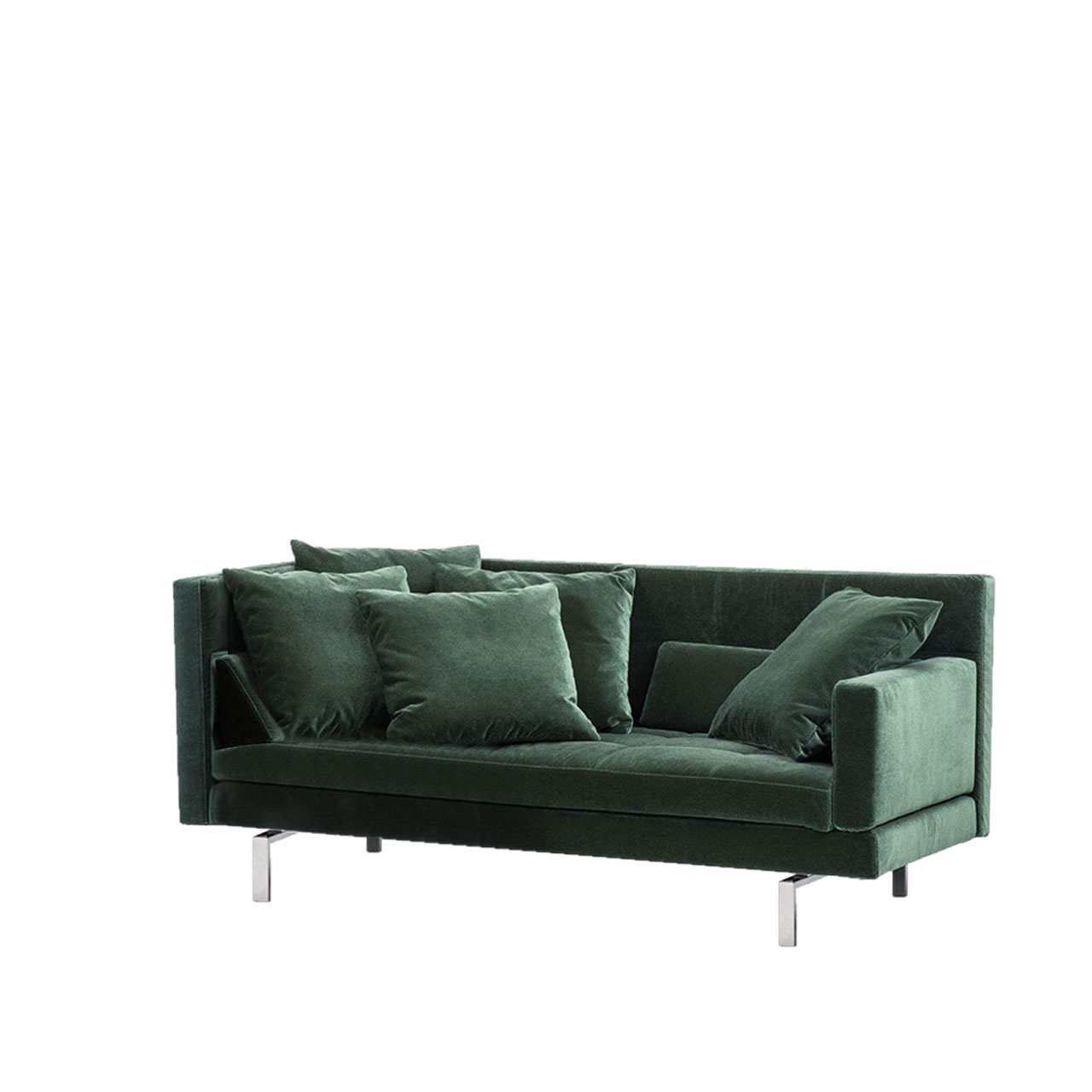 brühl amber Eckanbausofa rechts Grünes Eckanbausofa mit schmaler Armlehne auf der rechten Seite.