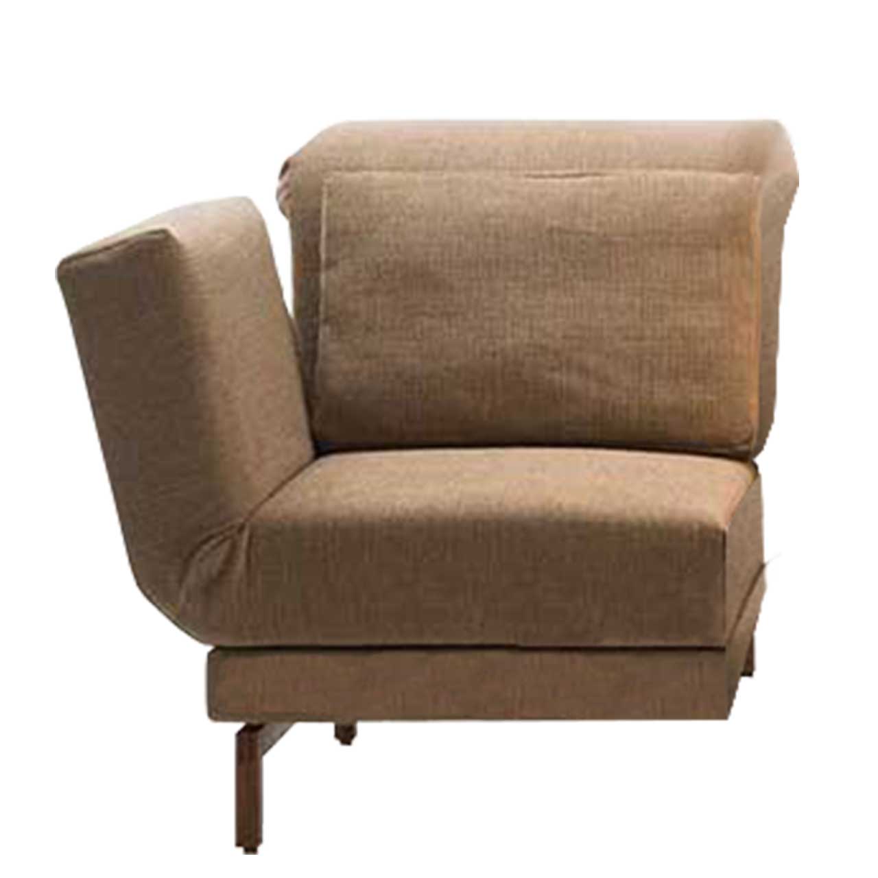 brühl moule medium - Eckelement 73140 Eckelement für Polstergarnitur der Serie brühl moule medium in braunem Leder mit Holzkufen.