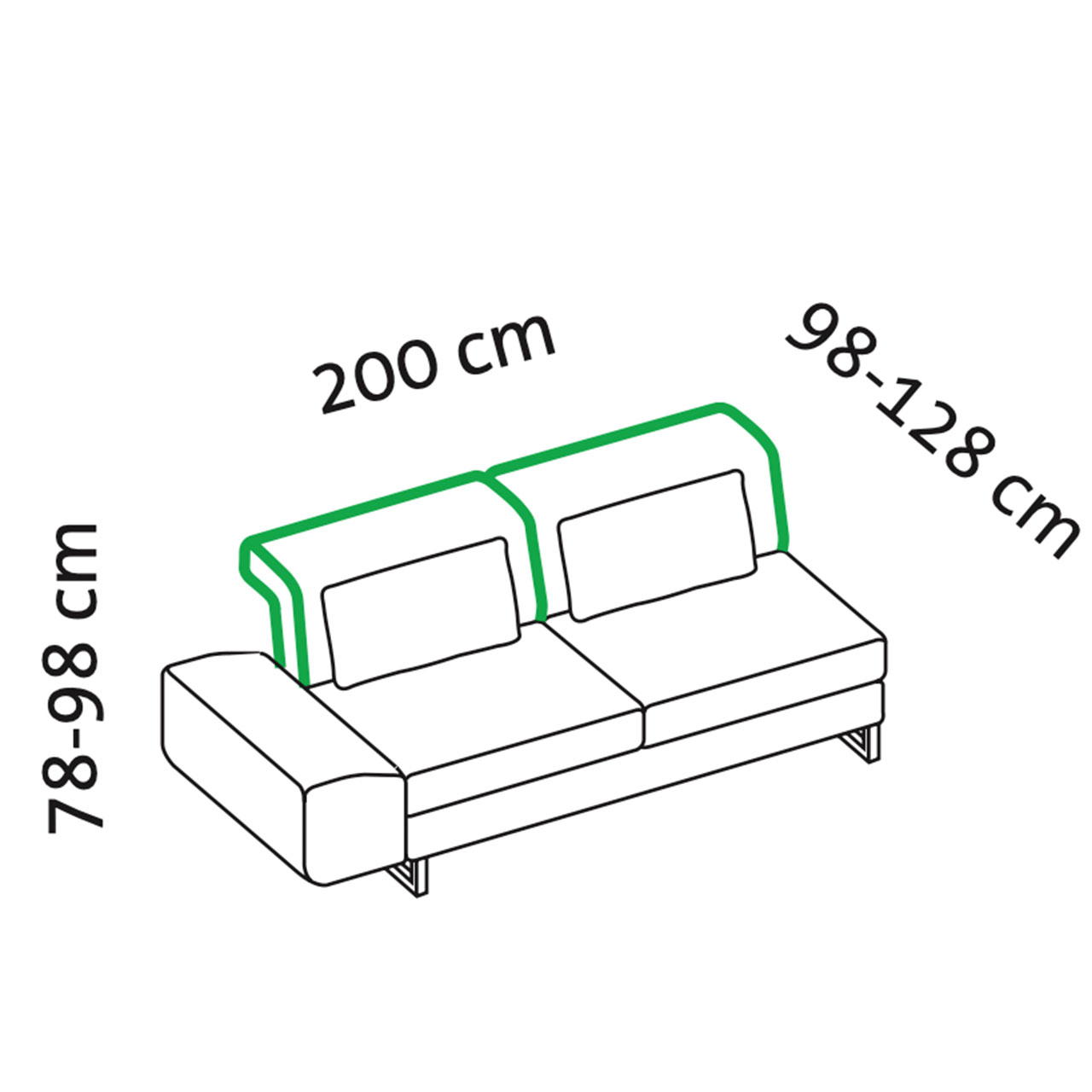 Maßzeichnung brühl embrace 69620 Maßzeichnung brühl embrace Anstellsofa