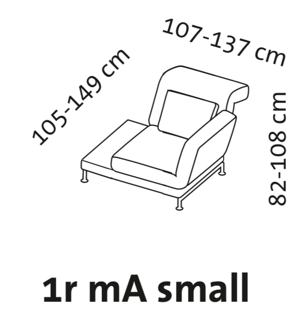 Maßzeichnung brühl moule small 73221 Maßzeichnung brühl moule small Drehsessel Armlehne rechts