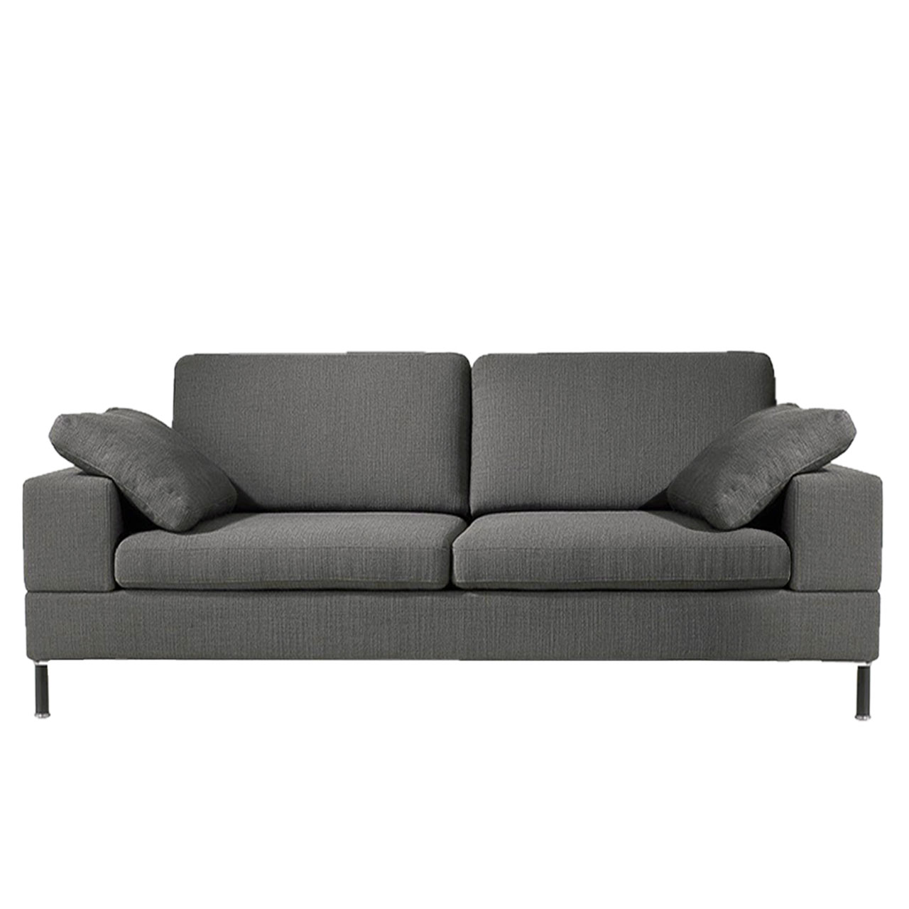brühl alba - Sofa 2-Sitzer Graues Ledersofa mit zwei Sitzplätzen.