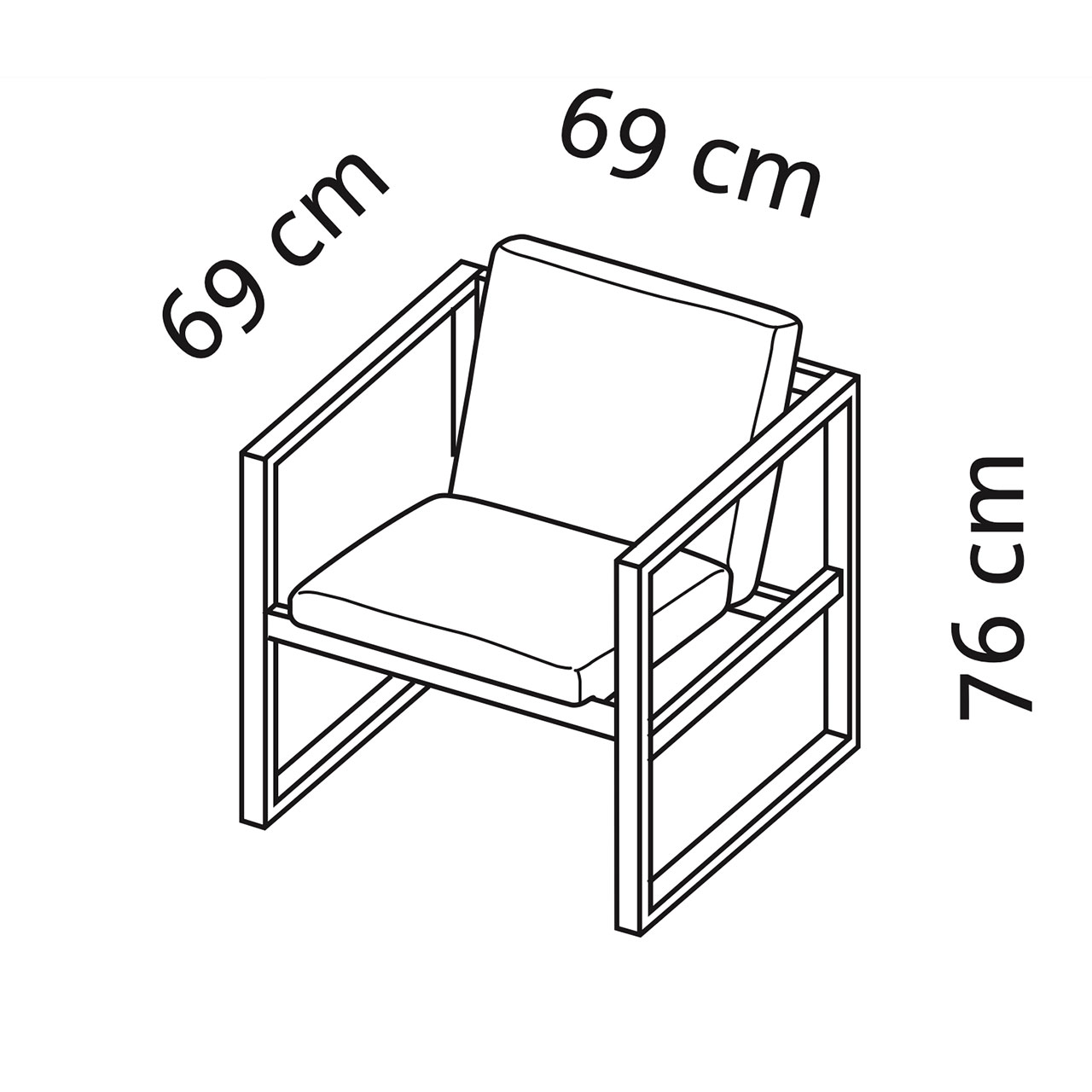 Maßzeichnung brühl grace Sessel 68104. Maßzeichnung für den Sessel grace 68104.