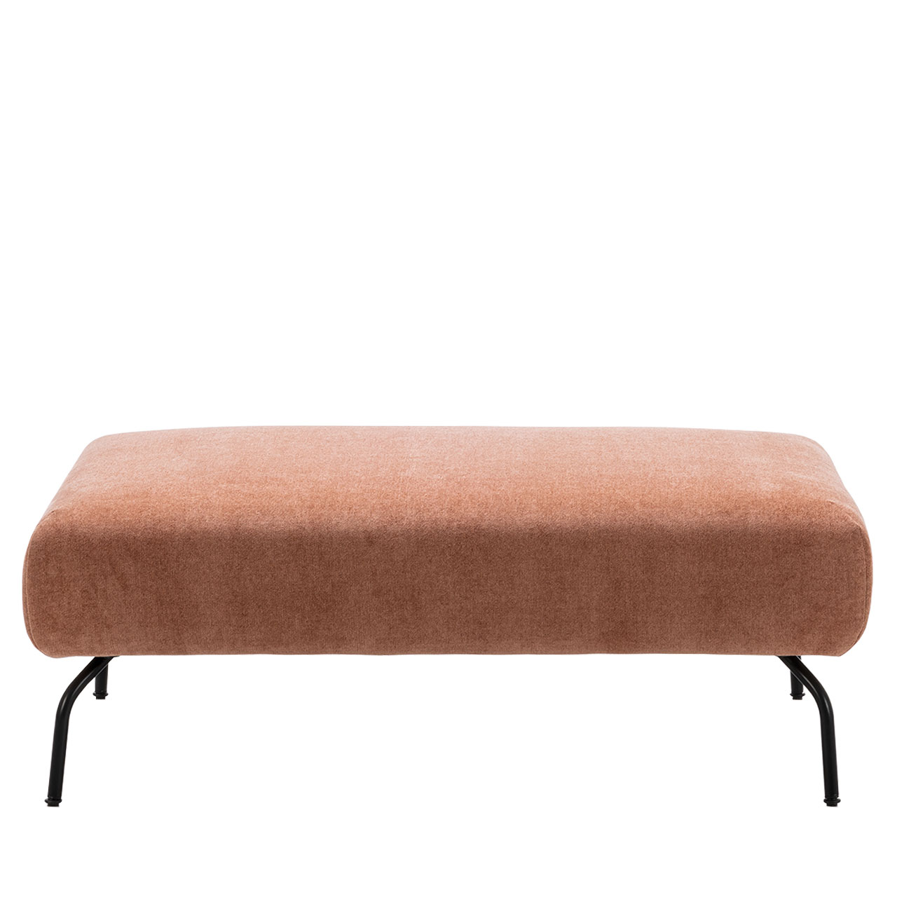 brühl magnolia - Wohnzimmer Bank groß 73064 Bank der Serie brühl magnolia mit schwarzen Metallfüßen und einer rechteckigen Sitzfläche mit rotbraunem Stoff bezogen.