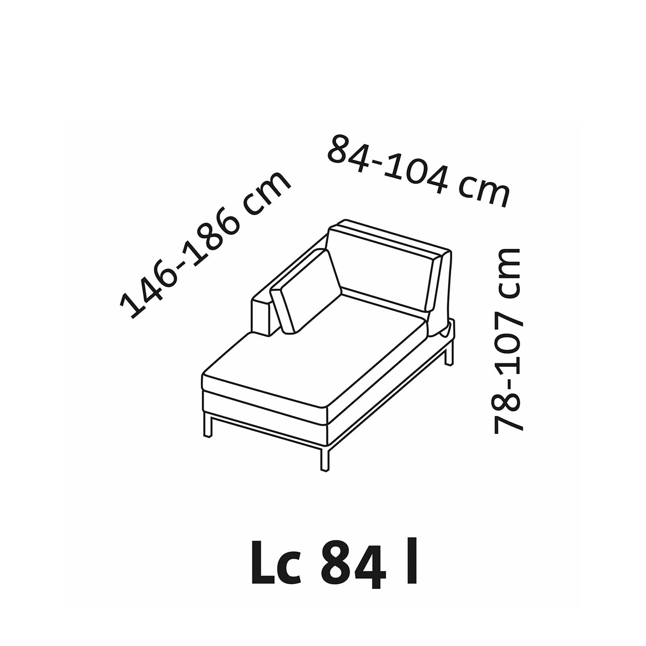 Maßzeichnung brühl tomo soft 72438 Maßzeichnung brühl tomo soft Longchair