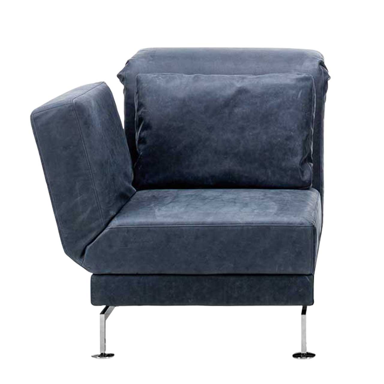 brühl moule small - Sofa 73218 Drehsessel in blauem Stoff mit Armlehne links.