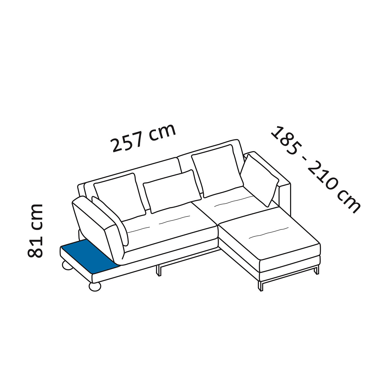 Maßzeichnung brühl four-two soft 68876  Maßzeichnung brühl four-two soft Eckgarnitur