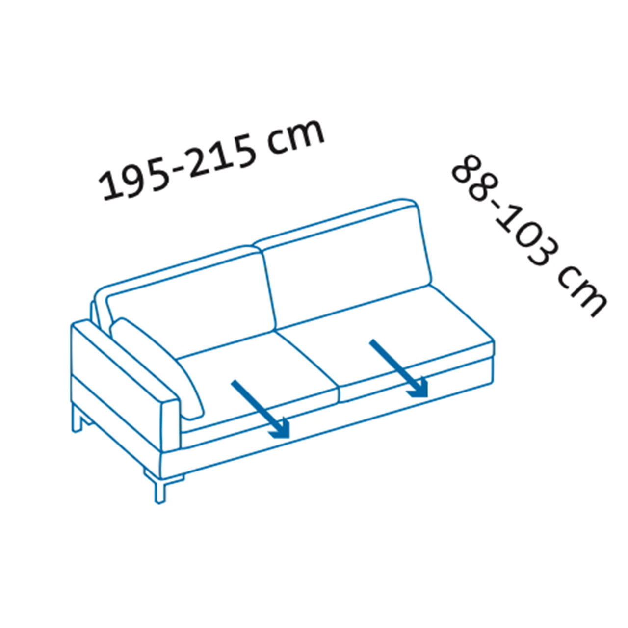 Maßzeichnung alba Anstellsofa Y1 Maßzeichnung alba Anstellsofa Y1