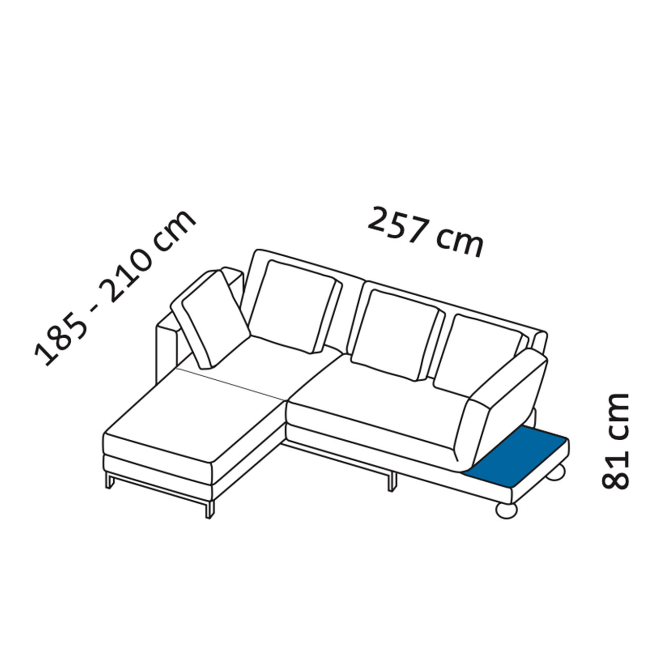 Maßzeichnung brühl four-two compact 68899 Maßzeichnung brühl four-two compact Eckgarnitur