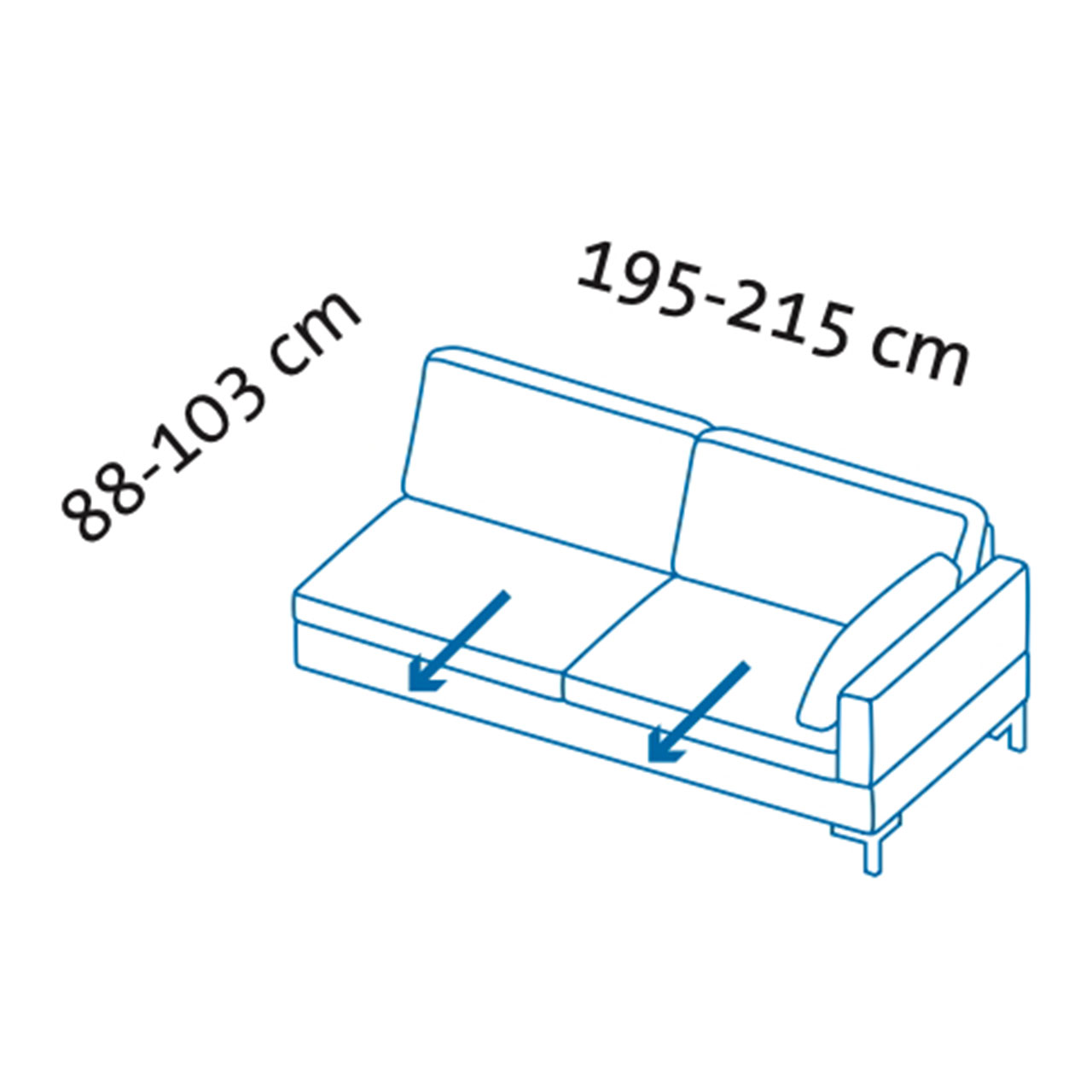 Maßzeichnung alba Anstellsofa Y2