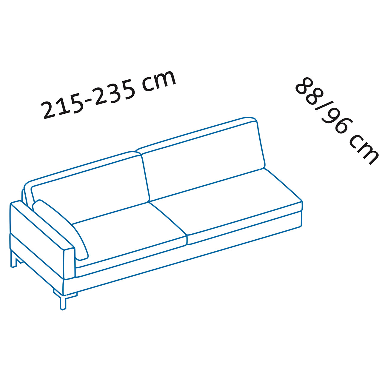 Maßzeichnung alba system Anstellsofa Z1 Maßzeichnung alba system Anstellsofa Z1