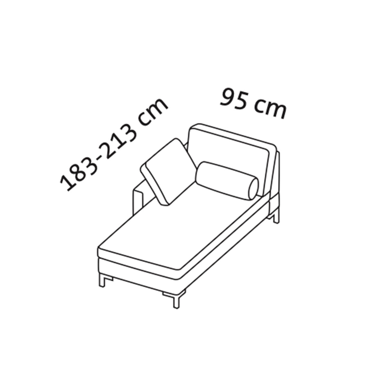 Maßzeichnung alba Longchair A1 Maßzeichnung alba Longchair A1