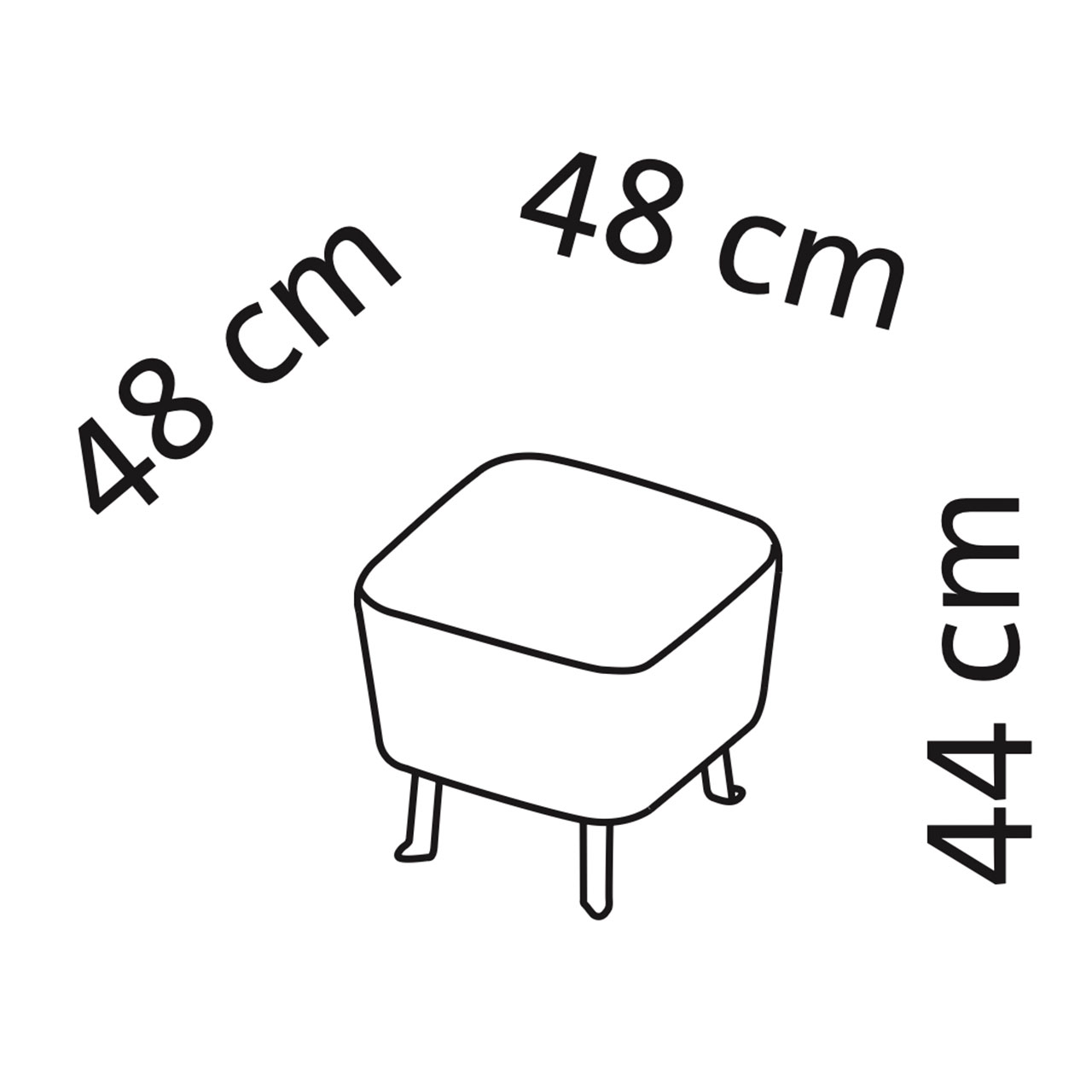 Maßzeichnung brühl floret Hocker 65861. Maßzeichnung für den Hocker floret 65861.