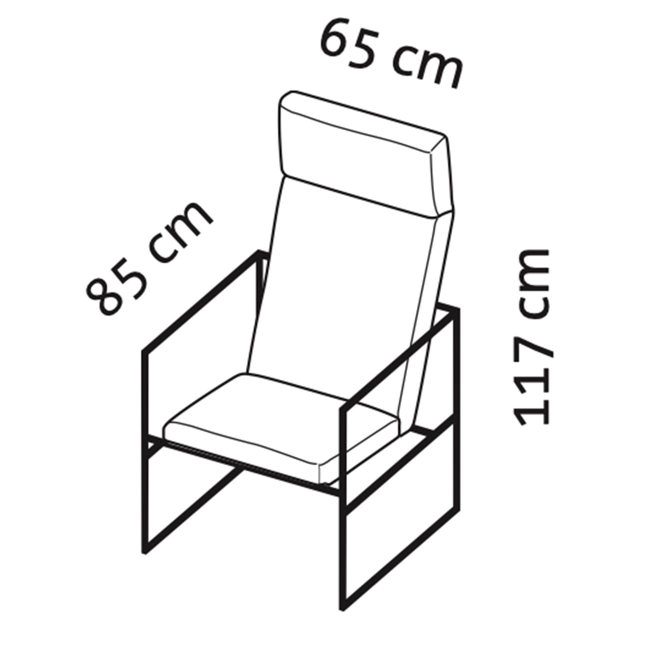 Maßzeichnung brühl grace Sessel 68014. Maßzeichnung für den Sessel grace 68014.