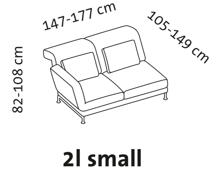 Maßzeichnung brühl moule small 73222 Maßzeichnung brühl moule small Anstellsofa 2-Sitzer Armlehne links