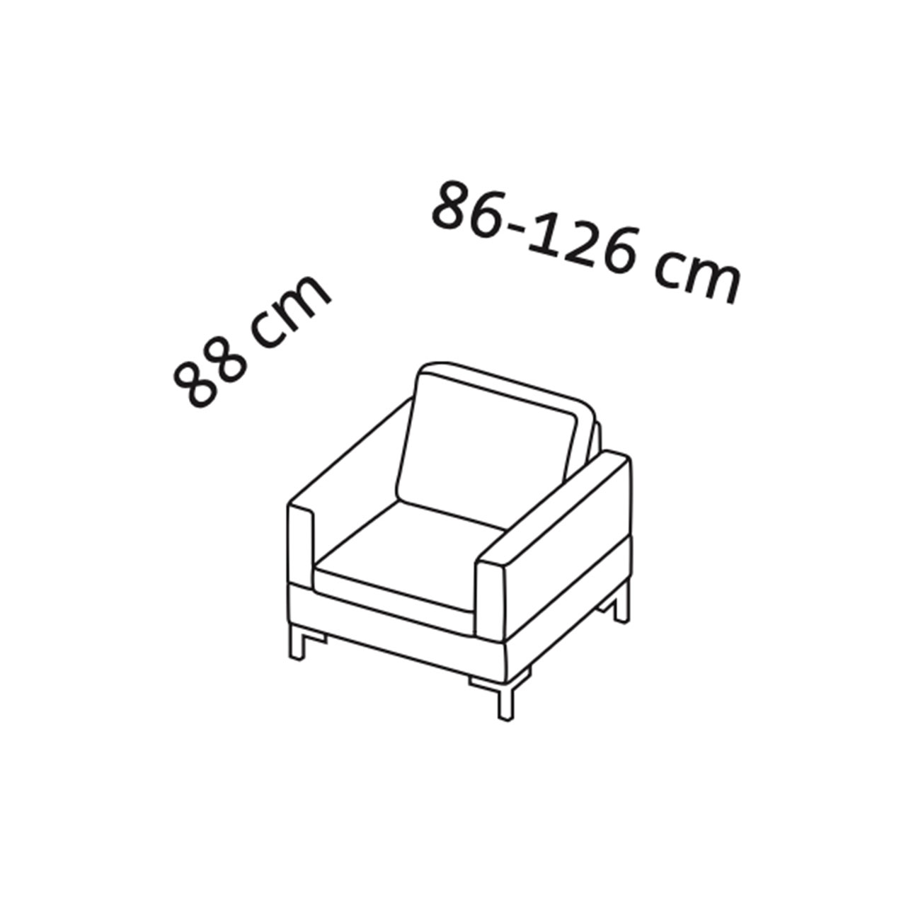 Maßzeichnung alba system 45502 Maßzeichnung alba system Sessel 45502