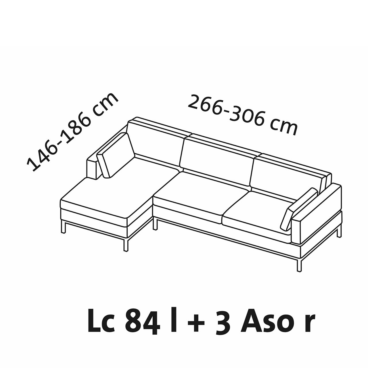 Maßzeichnung brühl tomo soft 72438 + 72435 Maßzeichnung brühl tomo soft Eckgarnitur