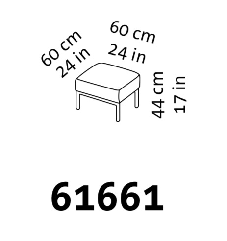 Maßzeichnung brühl add1 Hocker 61661. Maßzeichnung für den Hocker add1 61661.
