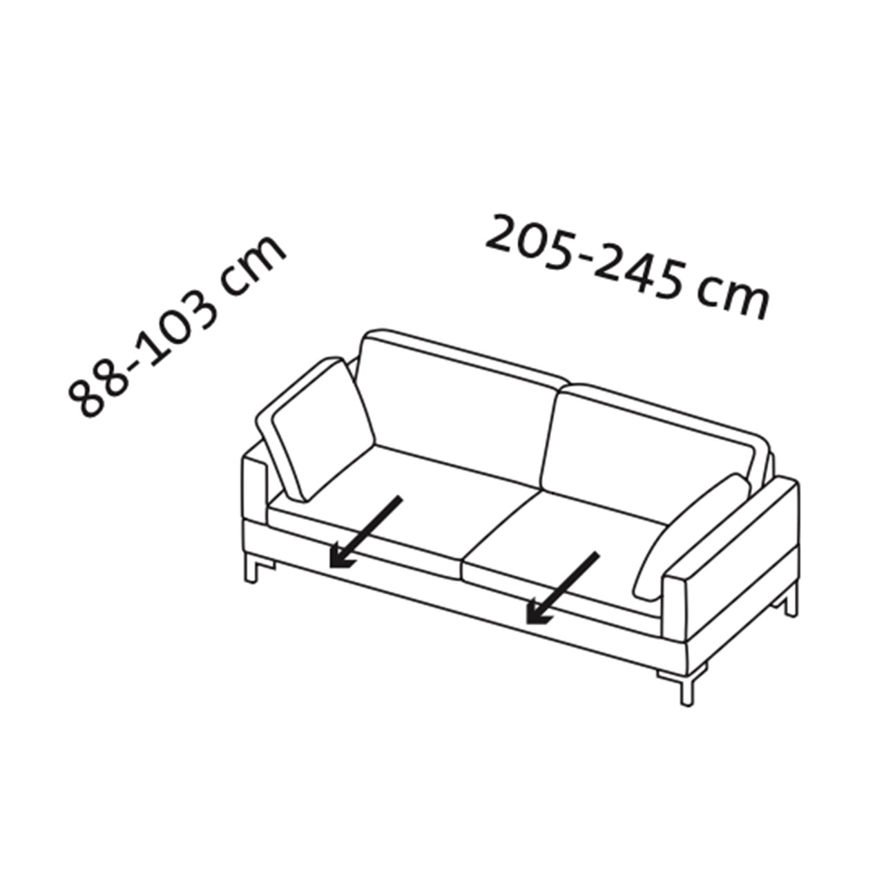 Maßzeichnung alba 55/70 67610 Maßzeichnung alba 55/70 Sofa 67610