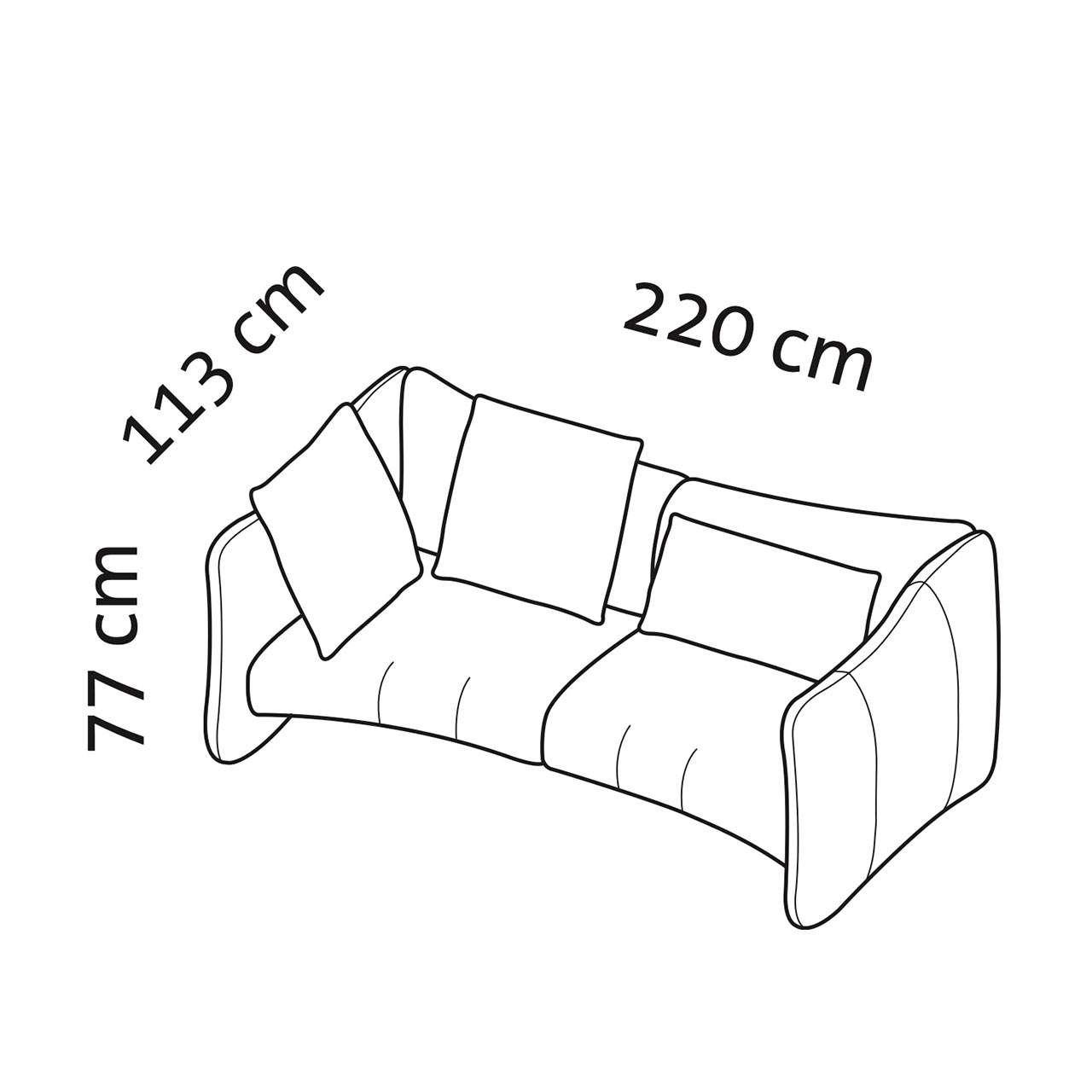 Maßzeichnung brühl bongo bay lounge 71438 Maßzeichnung brühl bongo bay lounge Sofa