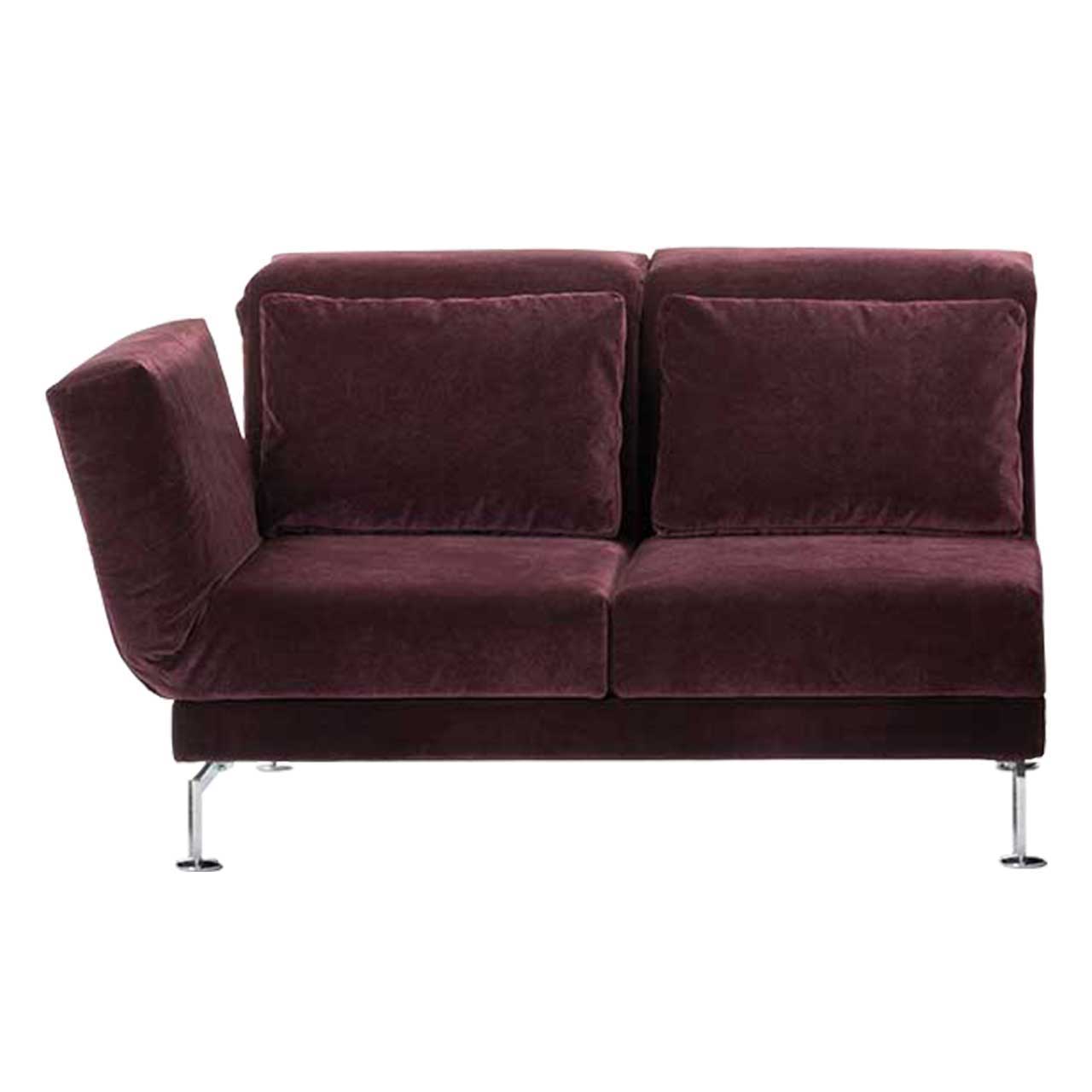brühl moule-medium - Anstellsofa 73122 2-Sitzer Drehsitz links Anstellsessel mit 2 Sitzen in bordeauxrotem Stoff mit Armlehne links.