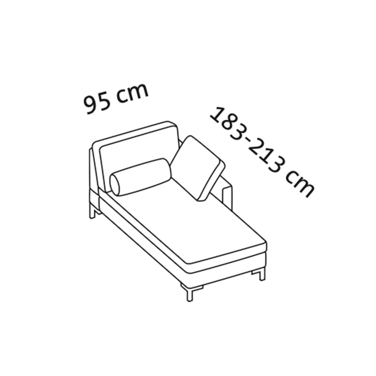 Maßzeichnung alba Longchair A2