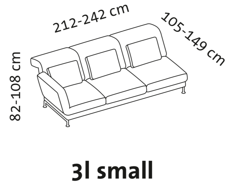 Maßzeichnung brühl moule small 73226 Maßzeichnung brühl moule small Anstellsofa 3-Sitzer Armlehne links