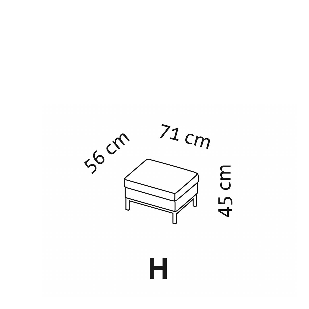 Maßzeichnung brühl tomo soft 72460 Maßzeichnung brühl tomo soft Hocker