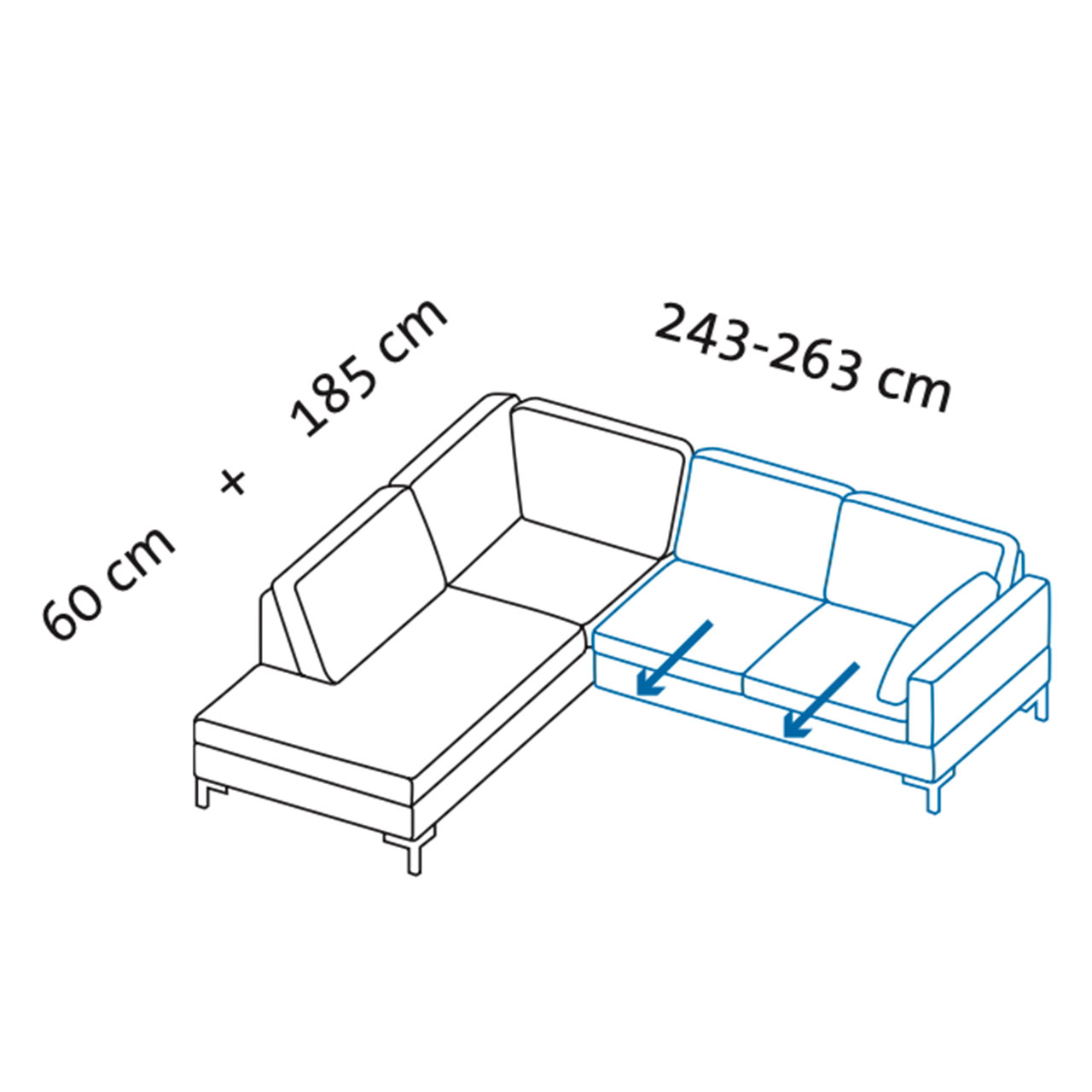 Maßzeichnung alba Garnitur D1 + W2