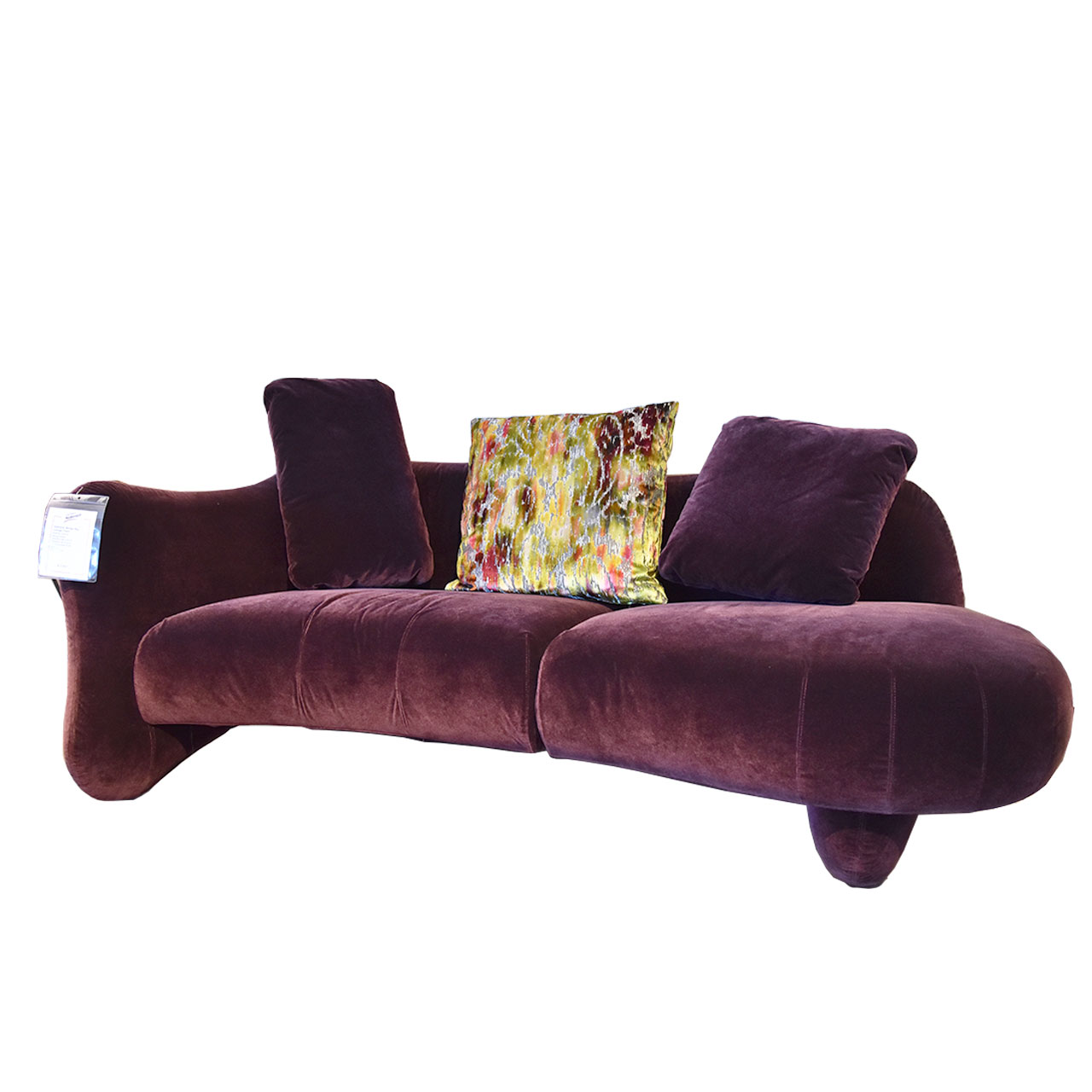 brühl bongo bay - Openend 71431 Geschwungenes Openend mit Armlehne links in aubergine mit 3 Kissen.