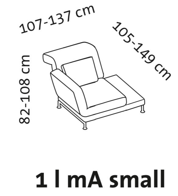 Maßzeichnung brühl moule small 73220 Maßzeichnung brühl moule small Drehsessel Armlehne links