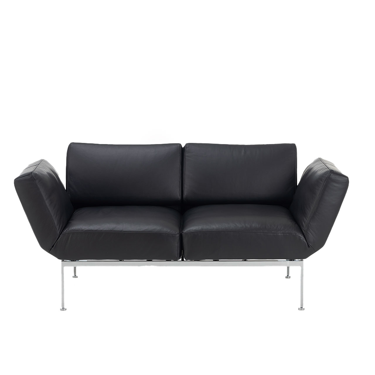 Sofa brühl roro small soft 77005 Zweisitziges Sofa der Serie roro small soft in schwarzem Leder.