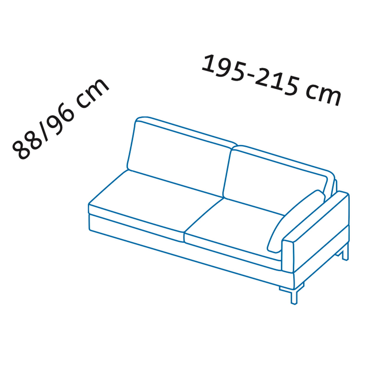 Maßzeichnung alba system Anstellsofa Y2 Maßzeichnung alba system Anstellsofa Y2