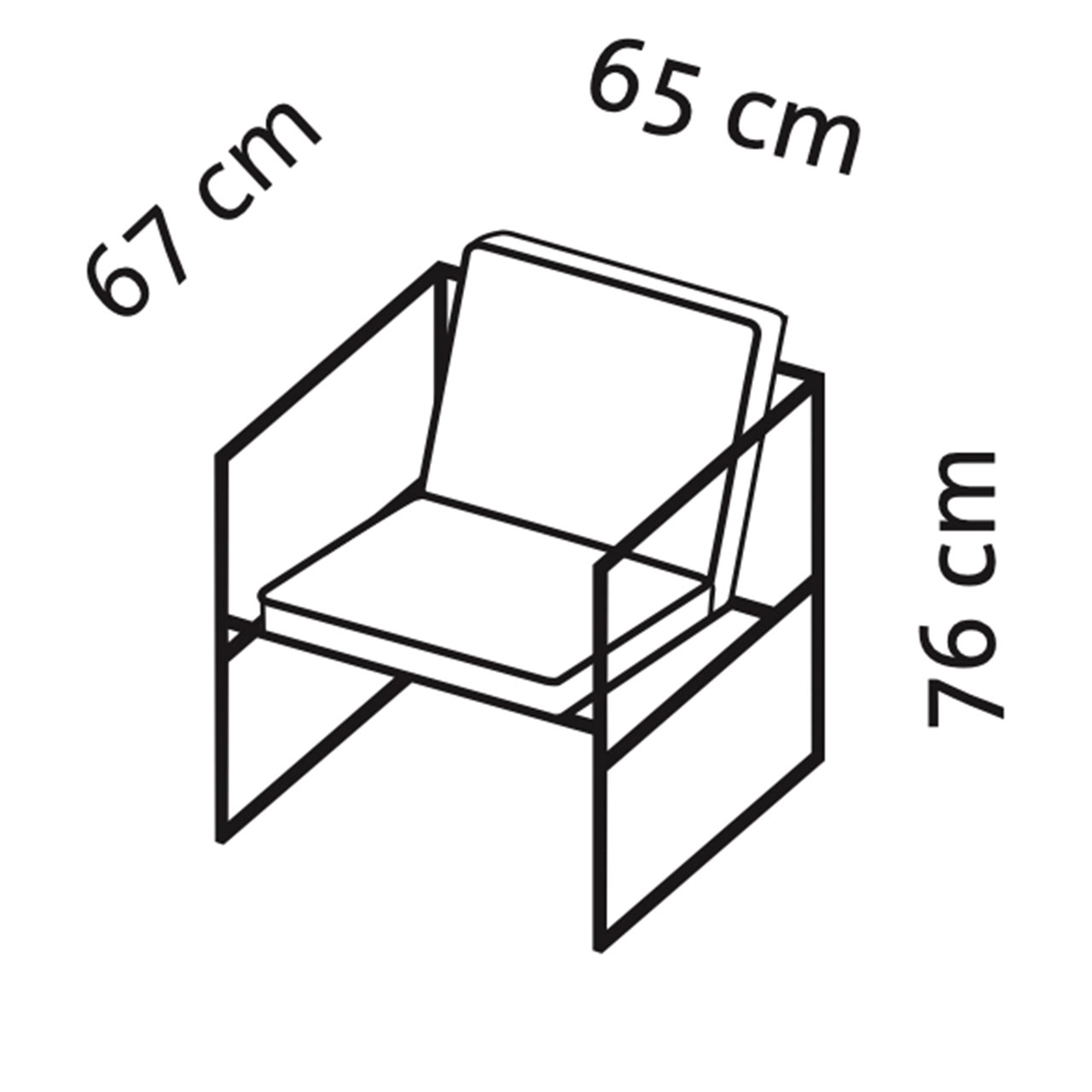 Maßzeichnung brühl grace Sessel 68002. Maßzeichnung für den Sessel grace 68002.