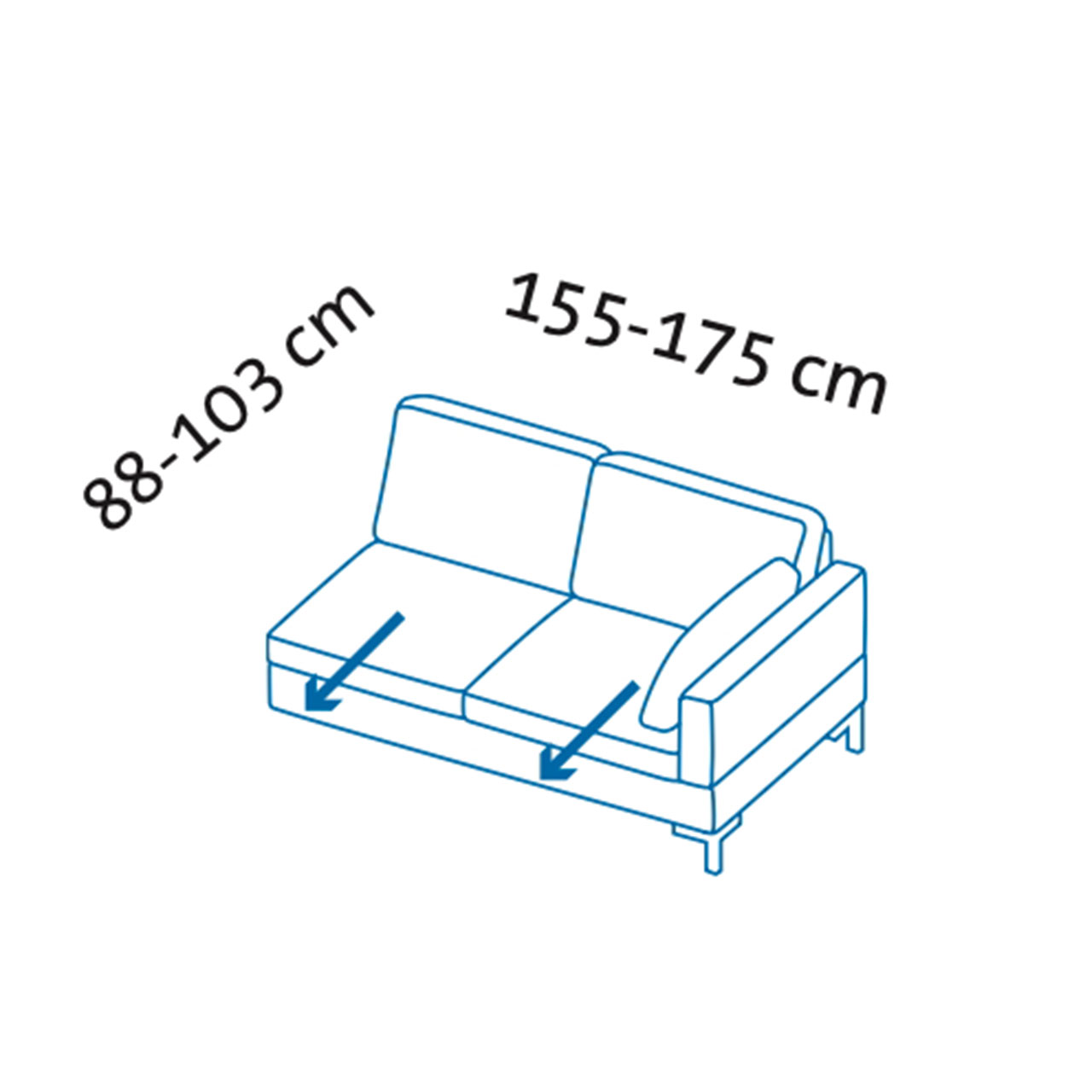 Maßzeichnung alba Anstellbausofa W2 Maßzeichnung alba Anstellbausofa W2