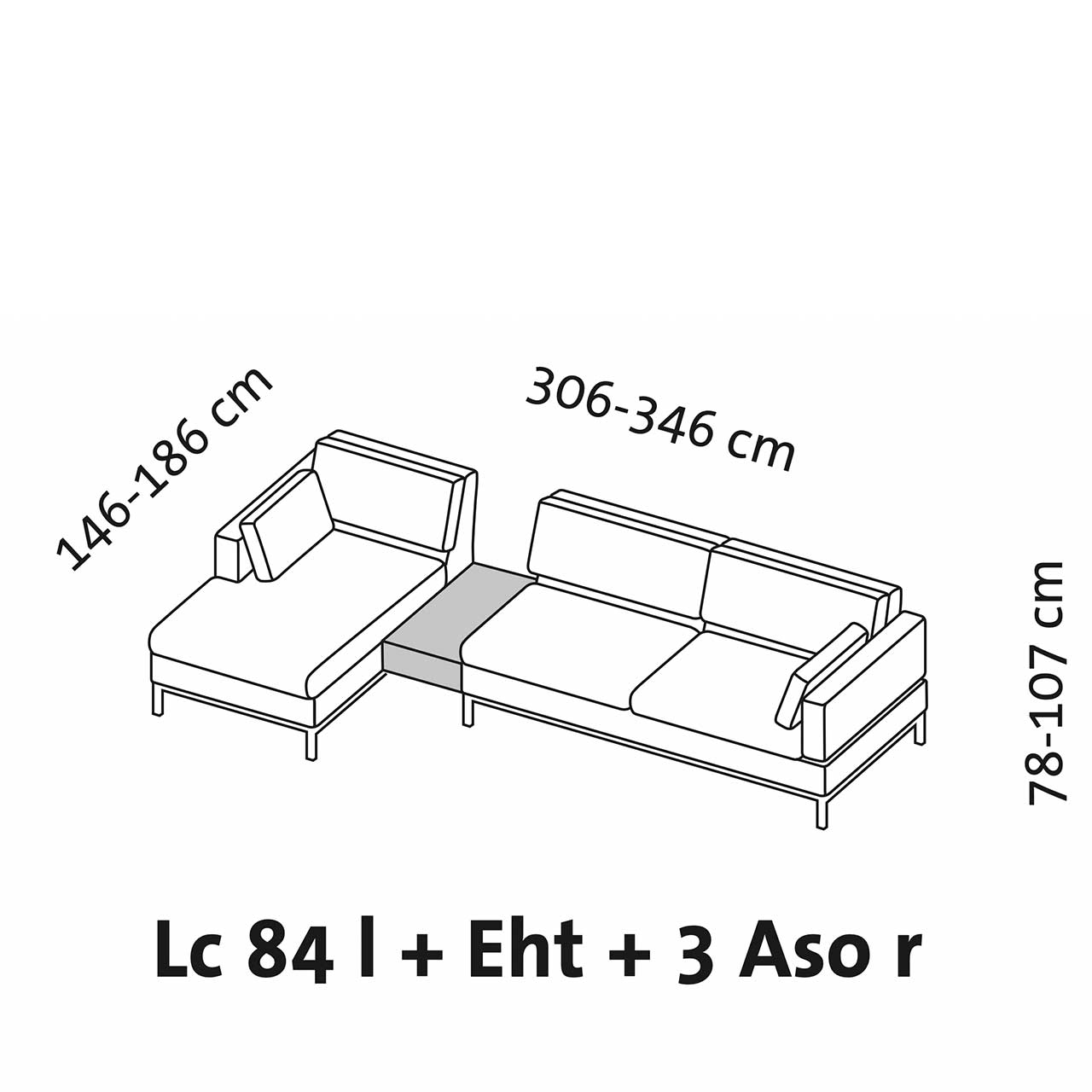 Maßzeichnung brühl tomo compact 7263 + 72690 + 73635 Maßzeichnung brühl tomo compact Eckgarnitur