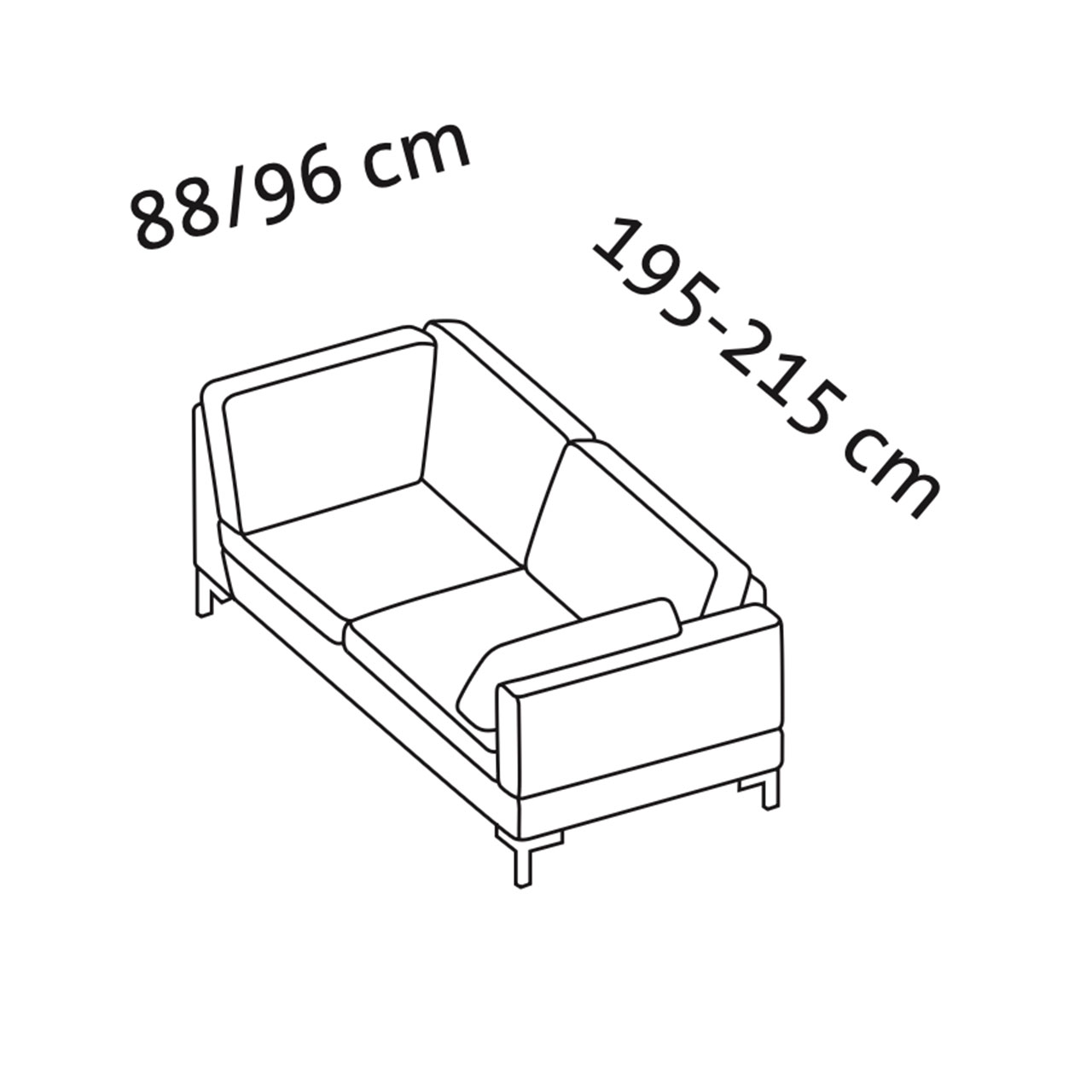 Maßzeichnung alba system Eckanbausofa B2