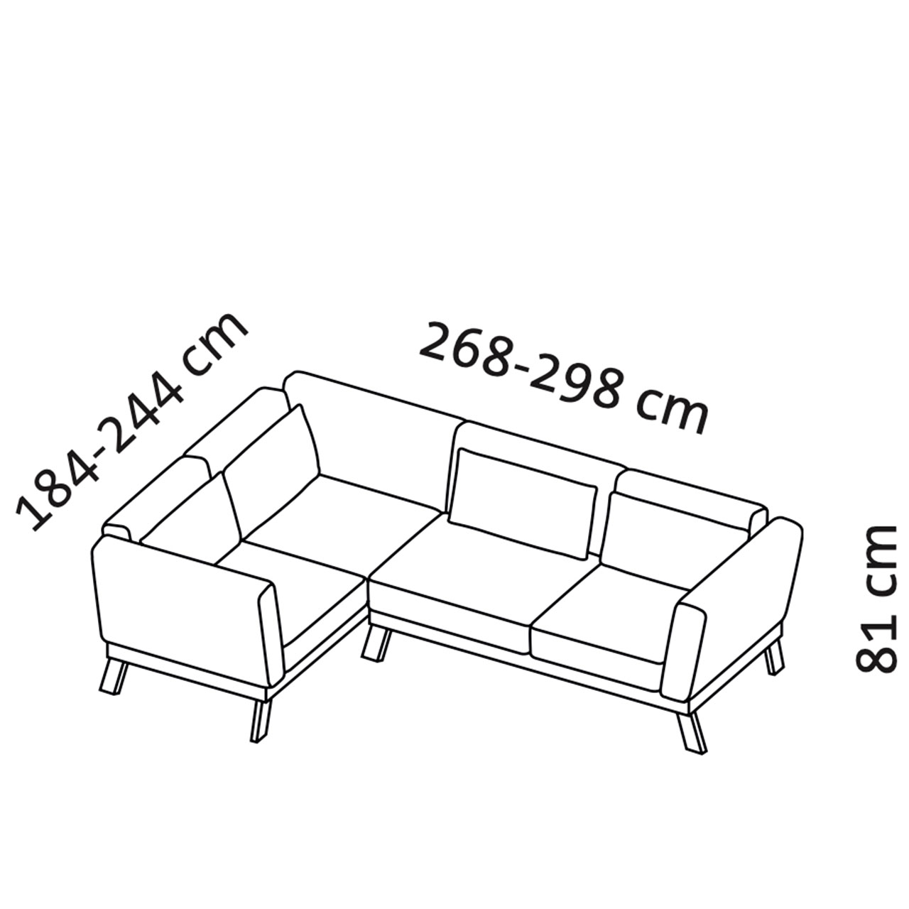 Maßzeichnung brühl lofoten lounge 73408 + 73420 Maßzeichnung brühl lofoten lounge Eckgarnitur