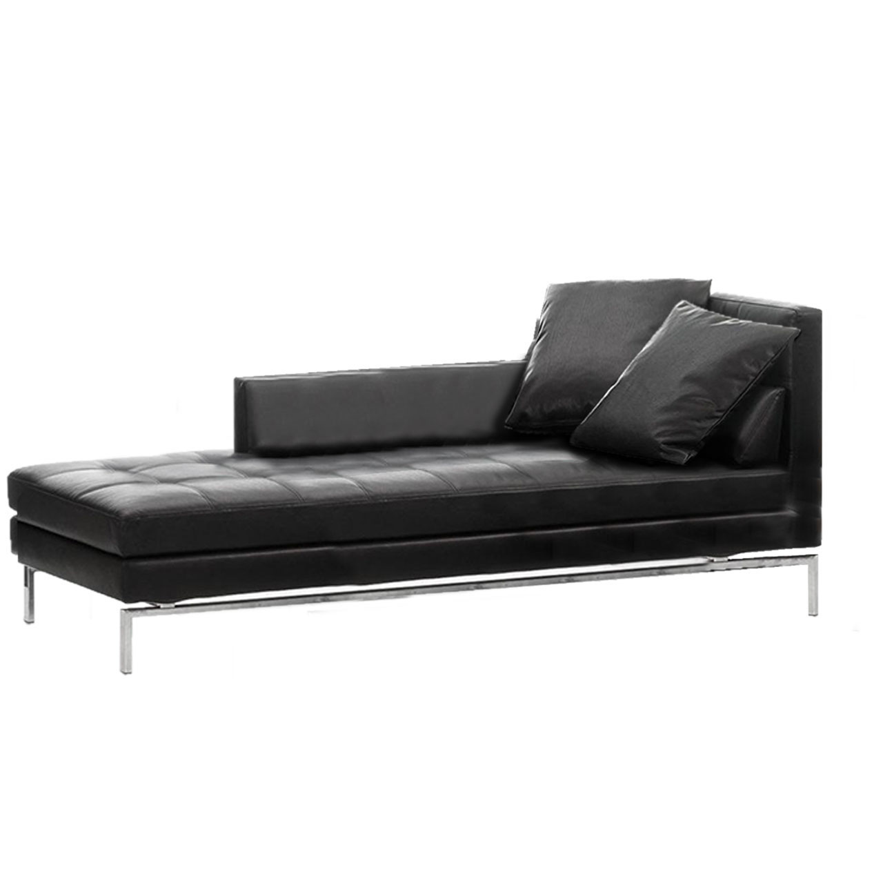 brühl amber Longchair Schwarzer extra langer Longchair in schwarzem Leder.