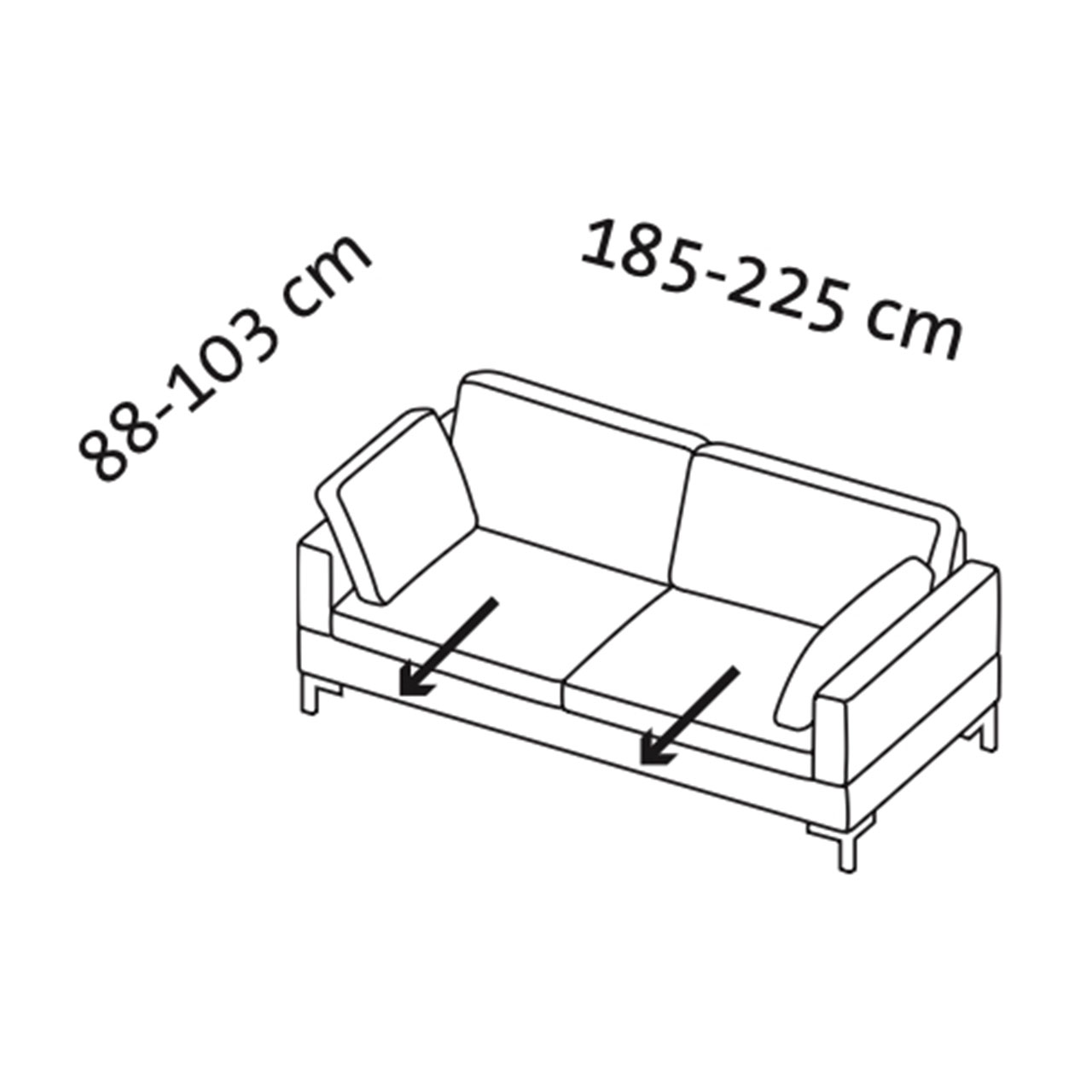 Maßzeichnung alba 55/70 Sofa 67608