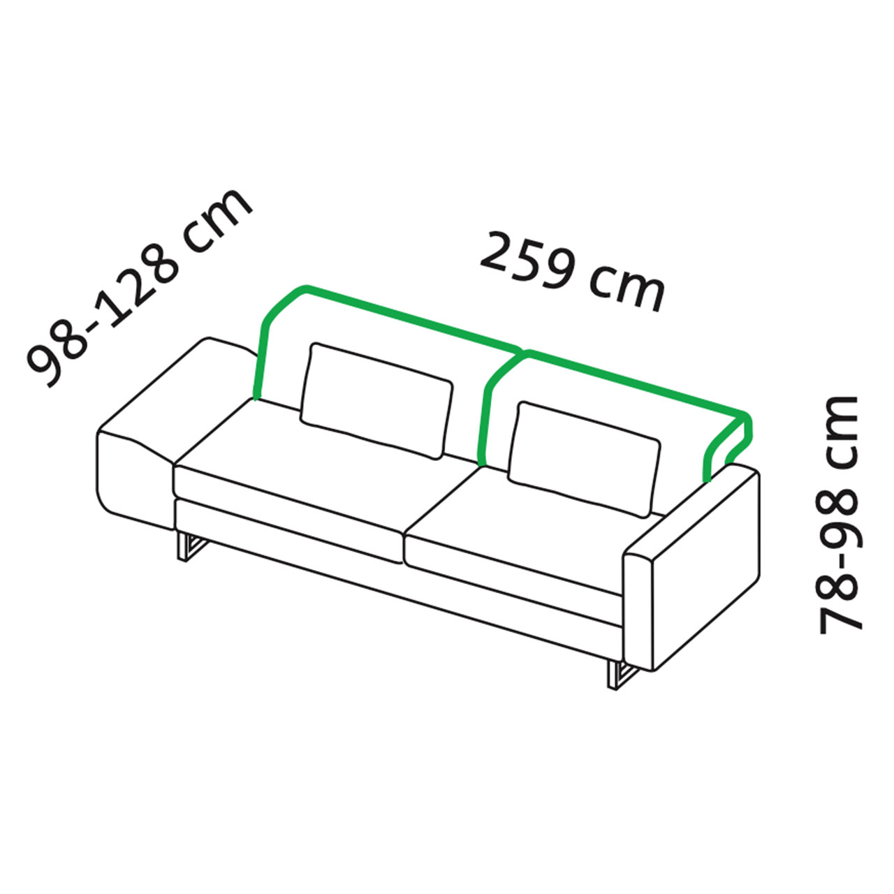 Maßzeichnung brühl embrace 69632 Maßzeichnung brühl embrace Sofa
