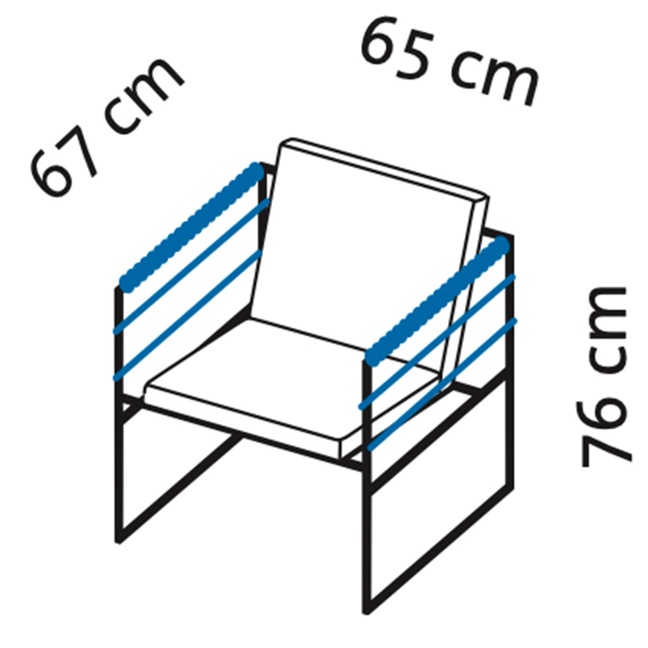 Maßzeichnung brühl grace Sessel 68022. Maßzeichnung für den Sessel grace 68022.