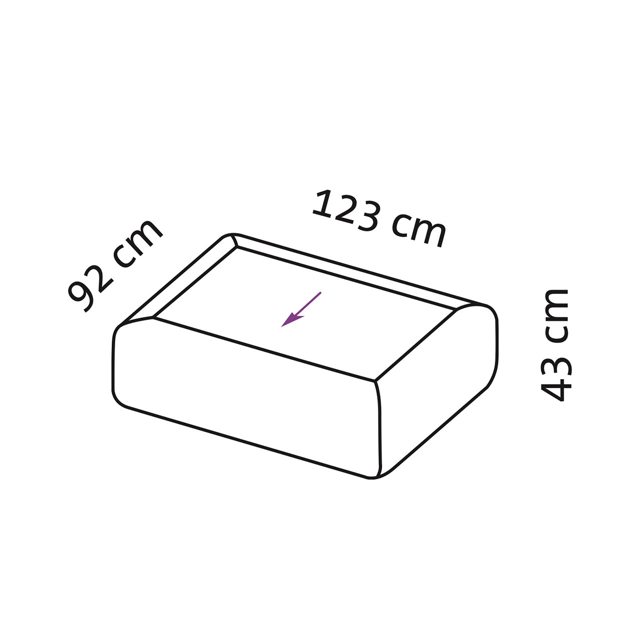 Maßzeichnung brühl all together 73663 Maßzeichnung für Hocker all together von brühl.