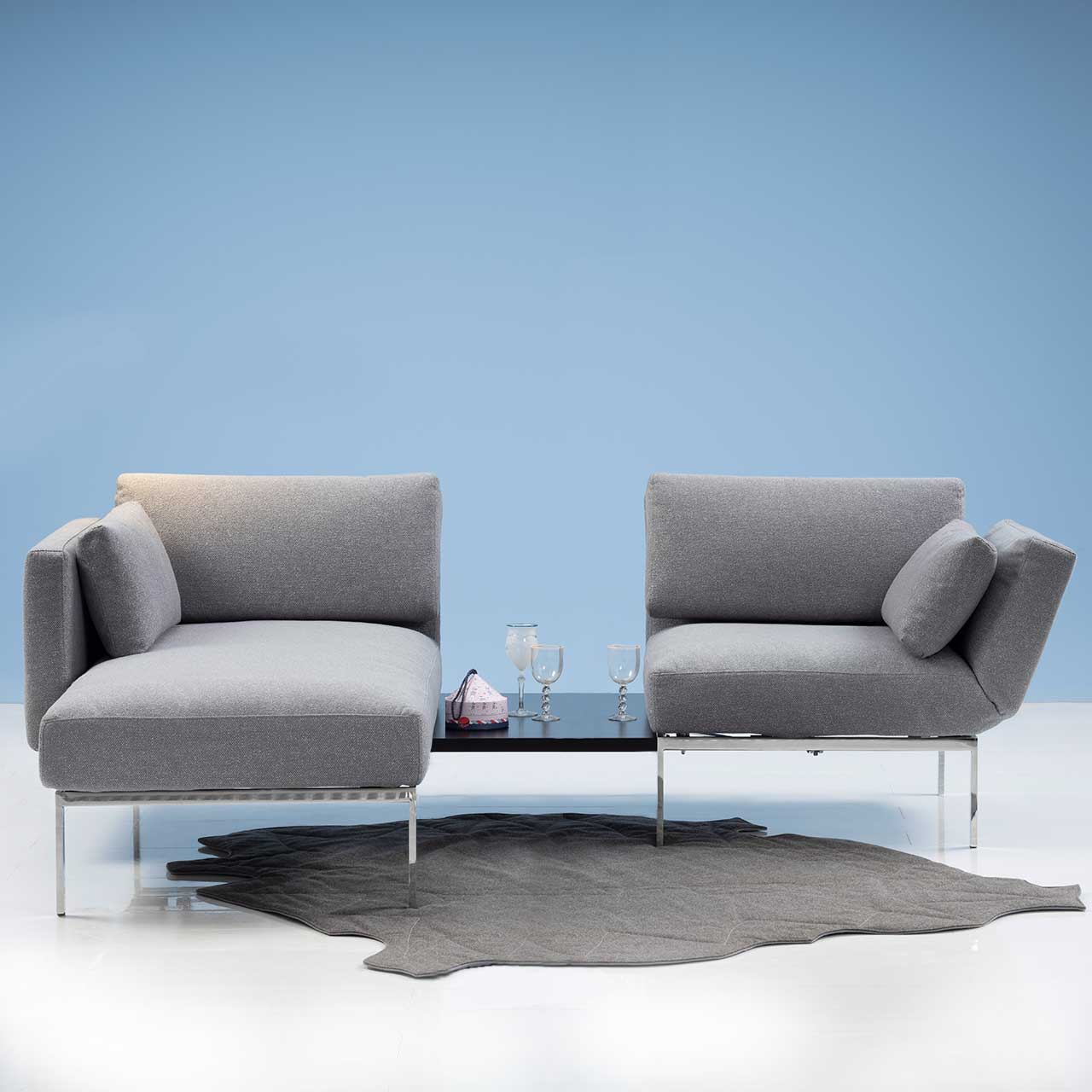 Einhängetisch brühl roro small classic 74295 Eiche schwarz Longchair und Anstellsessel der Serie brühl roro small classic mit Einhängetisch 74295 in Eiche schwarz