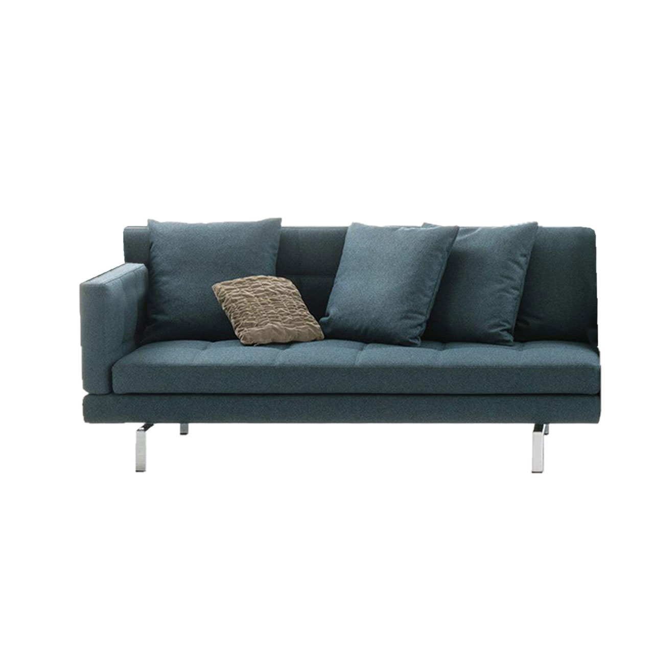 brühl amber Anstellsofa 3-Sitzer links Grünes Anstellsofa mit schmaler Armlehne auf der linken Seite.