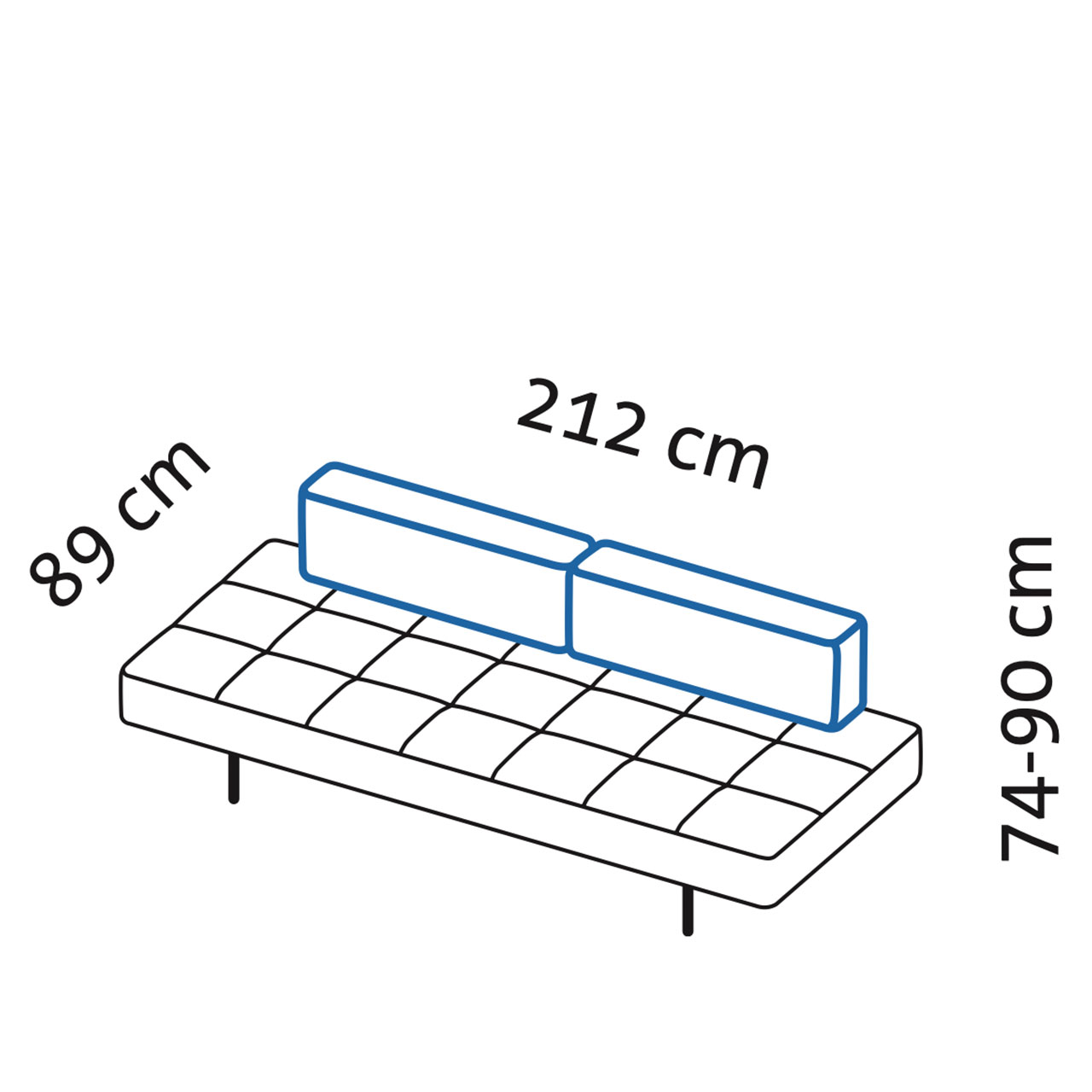 Maßzeichnung brühl jerry Daybed 41614. Maßzeichnung für das Daybed jerry 41614.
