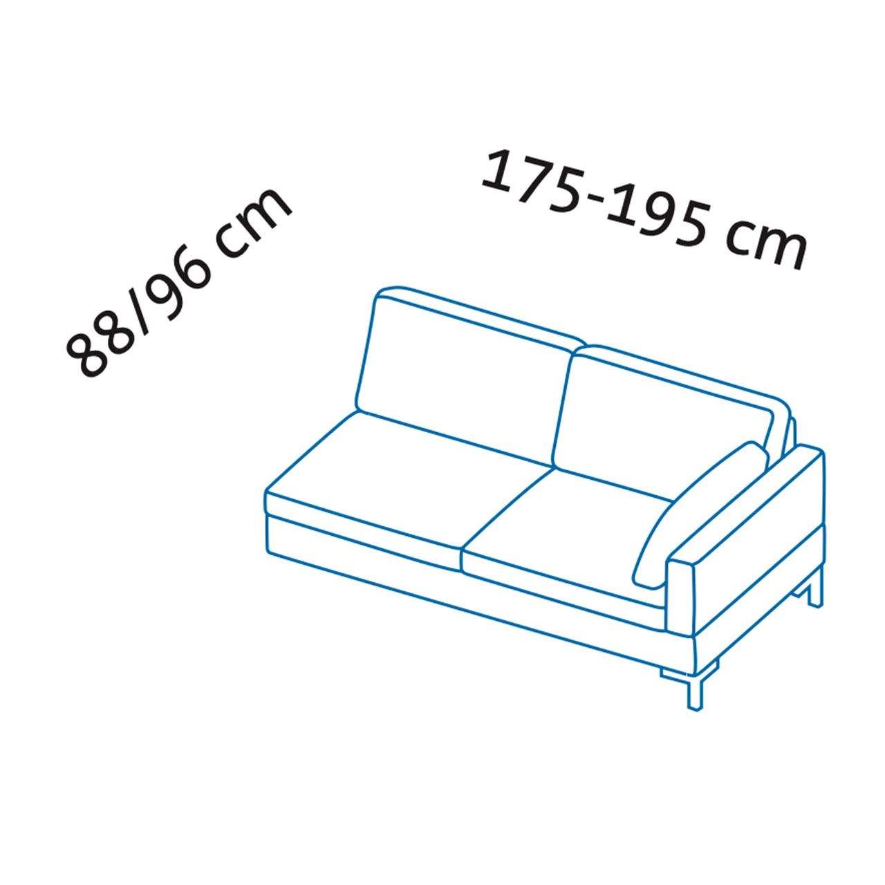 Maßzeichnung alba system Anstellsofa X2 Maßzeichnung alba system Anstellsofa X2