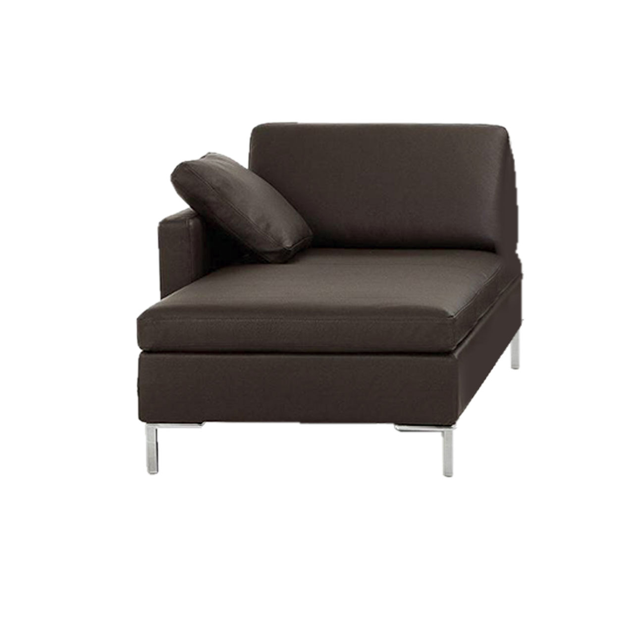 brühl alba - Longchair A1 Longchair mit Armlehne links in schwarzem Leder.