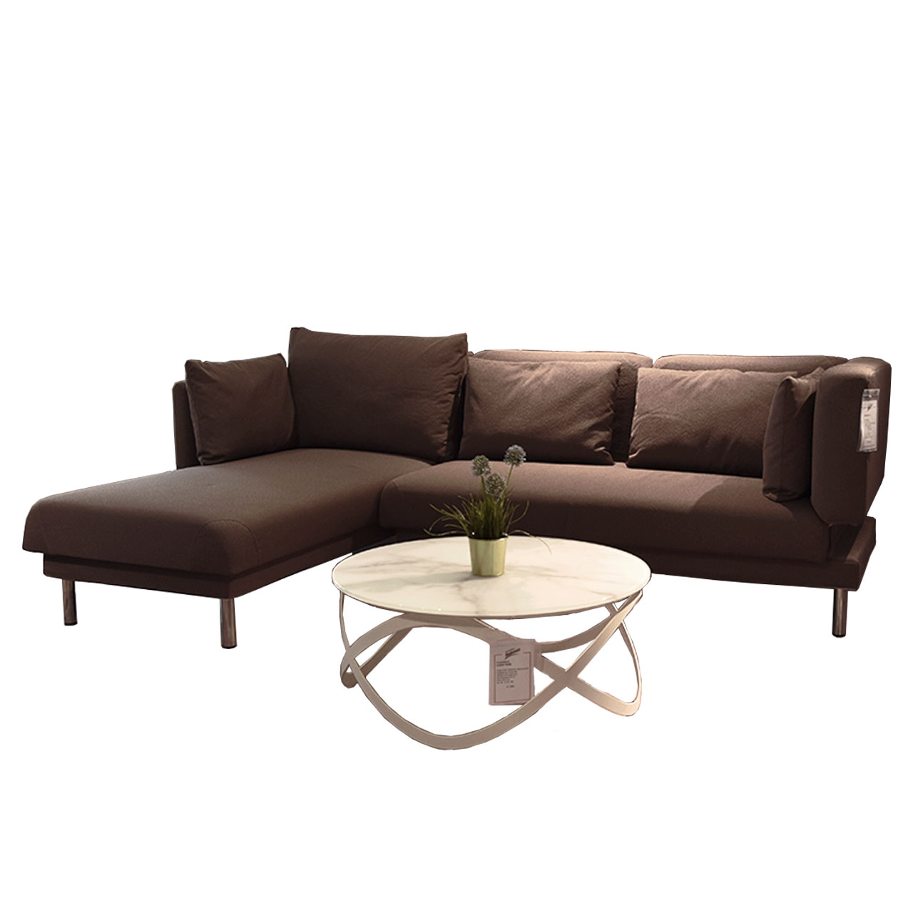 Sale_tam_1-NEU Braune Eckgarnitur mit Recamiere links.
