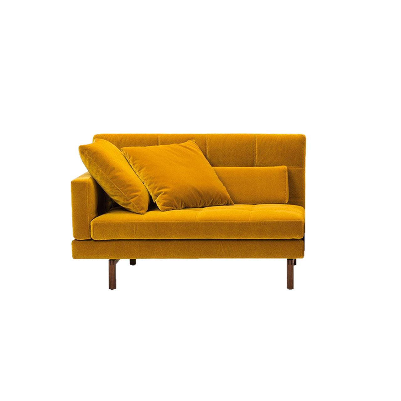 brühl amber Anstellsofa 2-Sitzer links Gelbes Anstellsofa mit schmaler Armlehne auf der linken Seite.